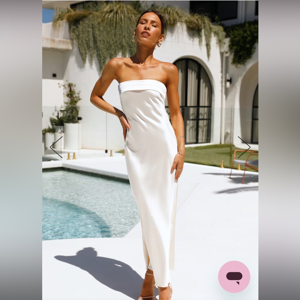Hello Molly White Strapless Maxi Dress